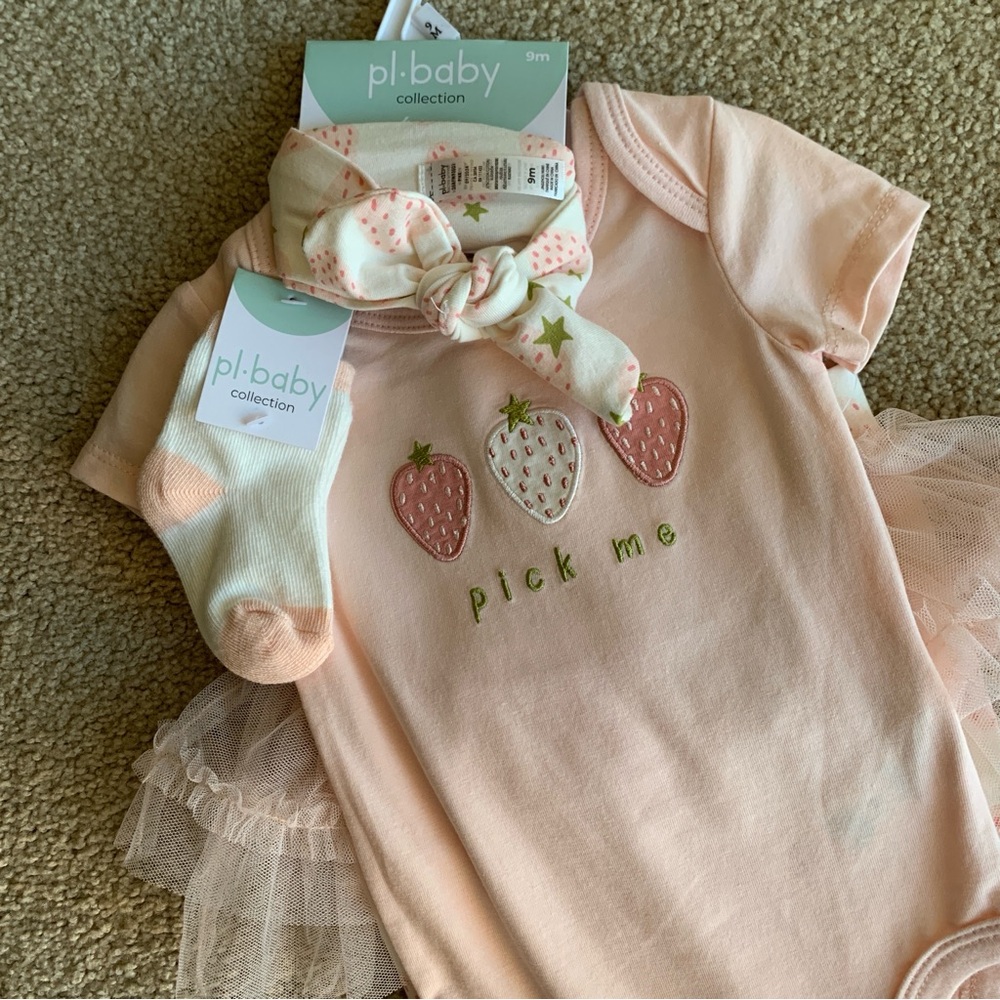 PL Baby Pink Strawberry Matching Set